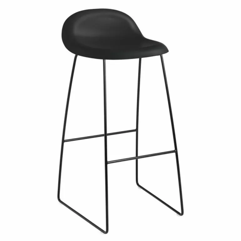3D Barkruk Slede, Zwart Onderstel