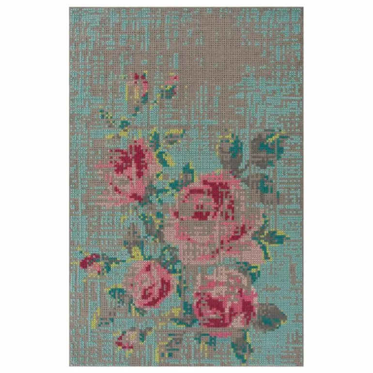 Flowers Canevas Vloerkleed, 200 x 300