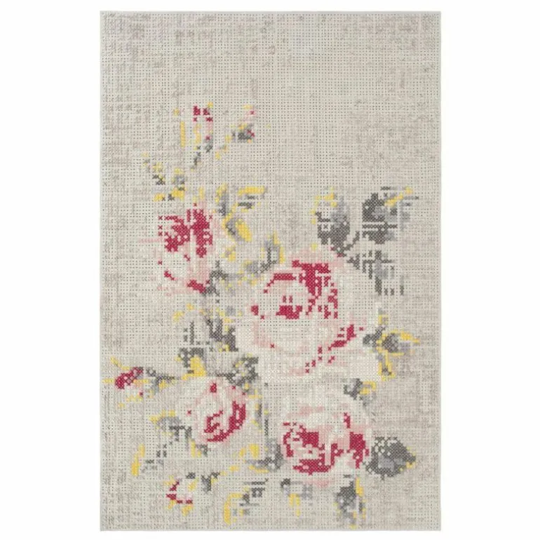 Flowers Natural Canevas Vloerkleed 200 x 300