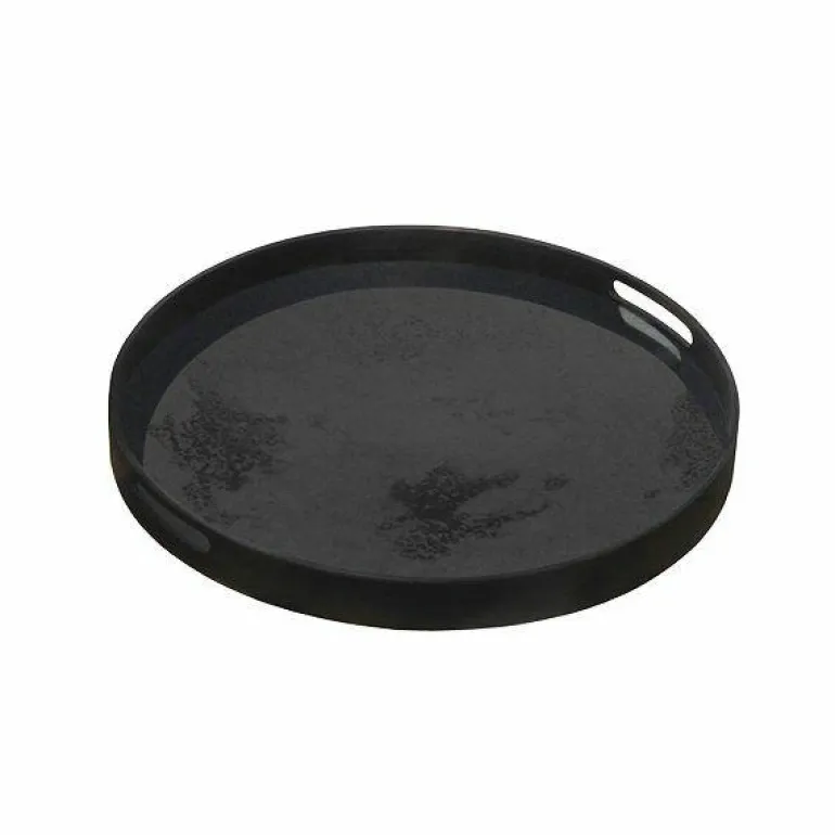 Heavy Aged Charcoal Mirror Dienblad