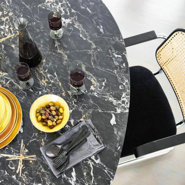 Saarinen Tulip Eettafel Met Zwart Onderstel - Rond
