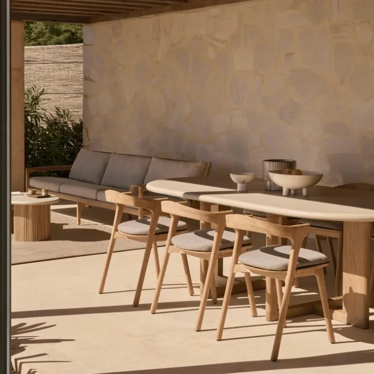 Trestle Outdoor Eettafel Concrete Teak